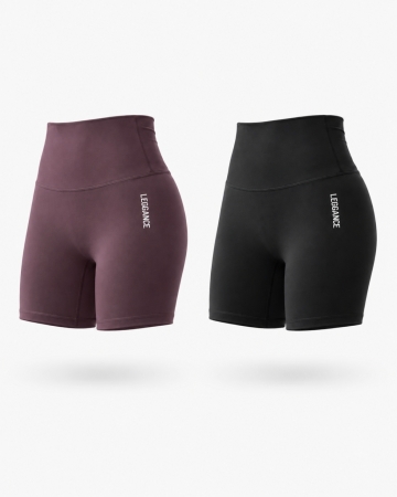 2 X Colanti scurti High-Waist Lift (Black)