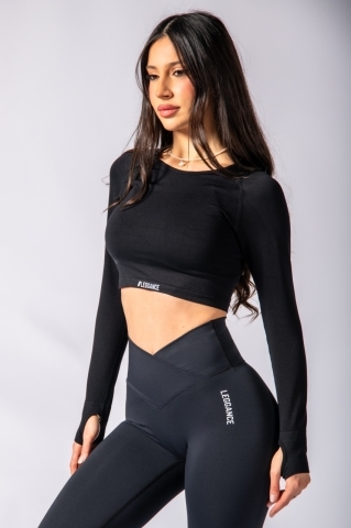 crop-top, maneca lunga, leggance