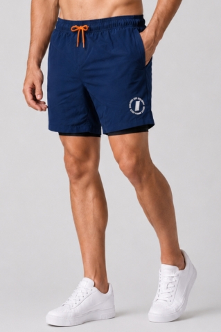 StrongFit 2-in-1 Men’s Shorts, Navy