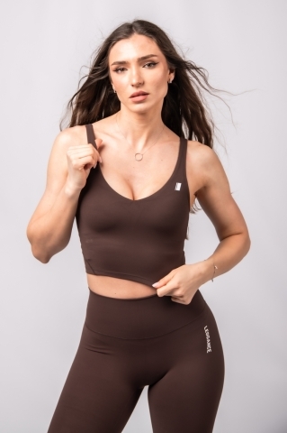 V-Form Bra Tank, Espresso