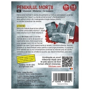 50 Clues - Pendulul Mortii board game - cutie spate