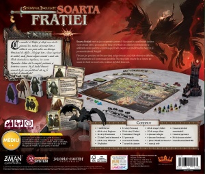 Stapanul Inelelor: Soarta Fratiei board game, cutie spate, producator Z Man Ganes