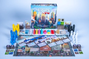 Cities USA board game - componente, producator Devir