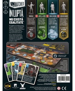 Unmatched: Ceață și Fum board game - cutie spate, producator Restoration Games