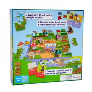 Strumfii - Satul Ascuns board game - cutie spate, producator Maestro Media