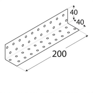 Coltar perforat, Domax, 40x40x200x2,0 mm - Img 2
