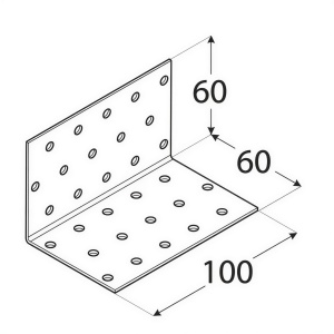 Coltar perforat, Domax, 60x60x100x2,0 mm - Img 2