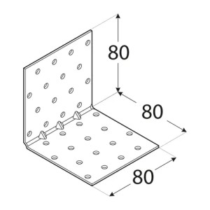 Coltar perforat ranforsat, Domax, 80x80x80x1,5 mm - Img 2