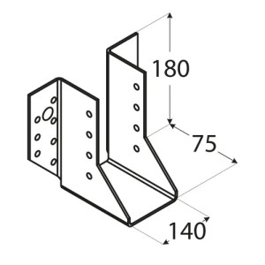 Papuc grinda, Domax, 140x180x75x2,0 mm - Img 2
