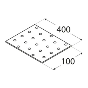 Placă perforată, Domax PP16, 400x100x2 mm - Img 2