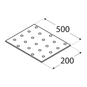 Placă perforată, Domax PP26, 200x500x2 mm - Img 2