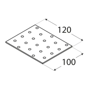 Placă perforată, Domax PP31, 100x120x2 mm - Img 3