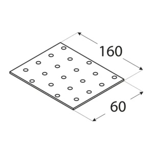 Placă perforată, Domax PP6, 160x60x2 mm - Img 2