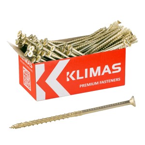 Surub constructii lemn 8x80mm, cap inecat TX40, Klimas WKCS, zincat galben, 50 buc - Img 3
