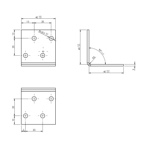 Coltar perforat, Domax, 40x40x40x2,0 mm - Img 3
