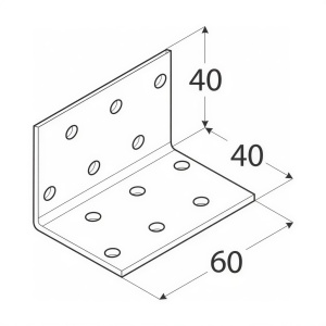 Coltar perforat, Domax, 40x40x60x2,0 mm - Img 2