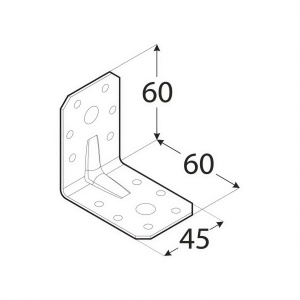 Coltar ranforsat, Domax, 60x60x45x2,0 mm - Img 2