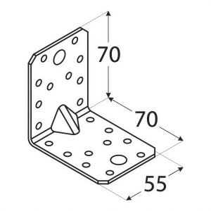 Coltar ranforsat, Domax, 70x70x55x2,0 mm - Img 2