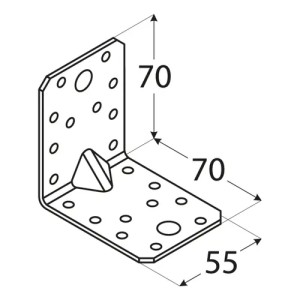 Coltar ranforsat, Domax, 70x70x55x2,5 mm - Img 2