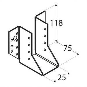 Papuc grinda, Domax, 25x118x75x2,0 mm - Img 2