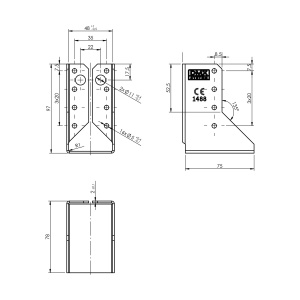Papuc grinda, tip B, Domax, 48x96x75x2,0 mm - Img 3