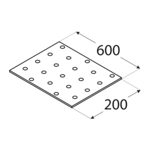 Placă perforată, Domax PP27, 200x600x2 mm - Img 2