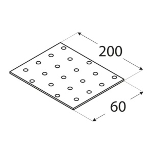 Placă perforată, Domax PP7, 200x60x2 mm - Img 2