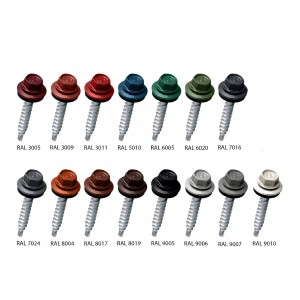 Suruburi autoforante pentru tabla cu cap hexagonal, diferite culori, cutie cu 250 buc, Etanco, 4,8x35 mm - Img 2