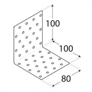 Coltar perforat, Domax, 100x100x80x2,0 mm - Img 2