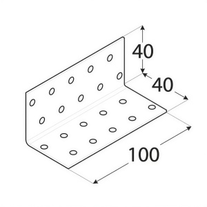 Coltar perforat, Domax, 40x40x100x2,0 mm - Img 2