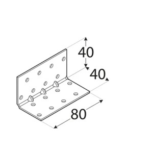 Coltar perforat ranforsat, Domax, 40x40x80x1,5 mm - Img 2