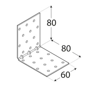 Coltar perforat ranforsat, Domax, 80x80x60x1,5 mm - Img 2