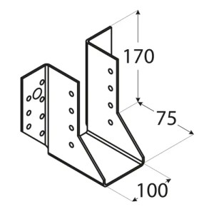 Papuc grinda, Domax, 100x170x75x2,0 mm - Img 2