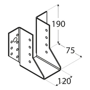 Papuc grinda, Domax, 120x190x75x2,0 mm - Img 2