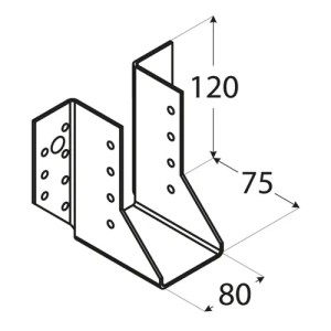Papuc grinda, Domax, 80x120x75x2,0 mm - Img 2