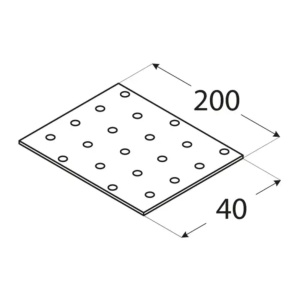 Placă perforată, Domax PP28, 40x200x2 mm - Img 2