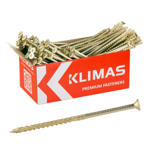 Surub constructii lemn 8x220mm, cap inecat TX40, Klimas WKCS, zincat galben, 50 buc - Img 4