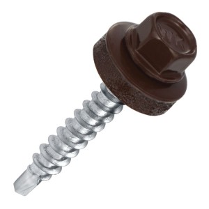 Suruburi autoforante pentru tabla cu cap hexagonal, diferite culori, cutie cu 200 buc, Klimas, 4,8x70 mm - Img 1