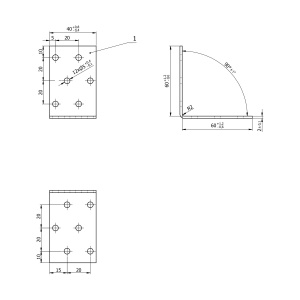 Coltar perforat, Domax, 60x60x40x2,0 mm - Img 4