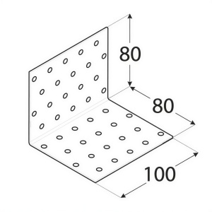 Coltar perforat, Domax, 80x80x100x2,0 mm - Img 2