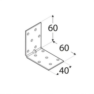Coltar perforat ranforsat, Domax, 60x60x40x1,5 mm - Img 2