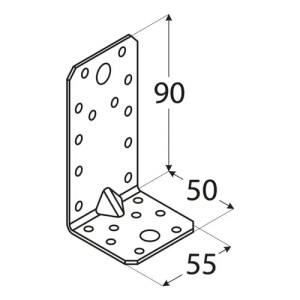 Coltar ranforsat, Domax, 90x50x55x2,5 mm - Img 2