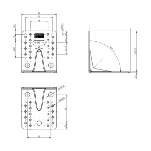 Coltar ranforsat, Domax KP 21, 105x105x90x2,5 mm - Img 4