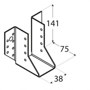 Papuc grinda, Domax, 38x141x75x2,0 mm - Img 2