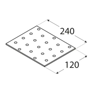 Placă perforată, Domax PP19, 240x120x2 mm - Img 2