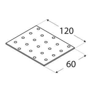 Placă perforată, Domax PP29, 60x120x2 mm - Img 2