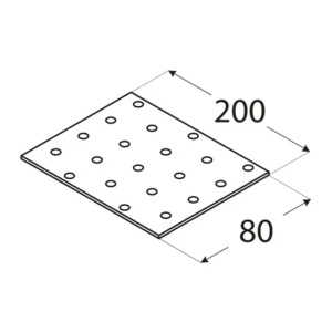 Placă perforată, Domax PP9, 200x80x2 mm - Img 2