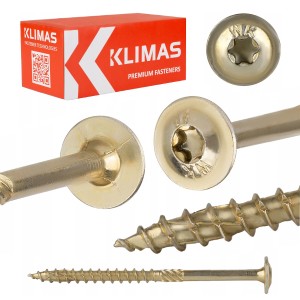 Surub constructii lemn 8x400mm, cap flansat TX40, Klimas WKCP, zincat, 50 buc - Img 4