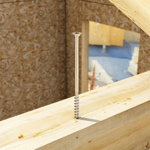 Surub structural lemn 4x70mm, cap inecat TX20, Holz Technic SNK, zincat alb, 200 buc - Img 3