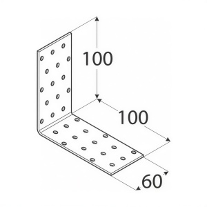 Coltar perforat, Domax, 100x100x60x2,0 mm - Img 2